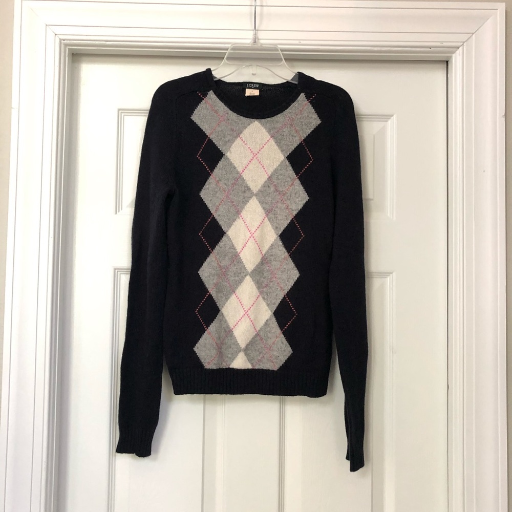 J.Crew Argyle Long Sleeve Wool Cashmere Sweater - Picture 13 of 16